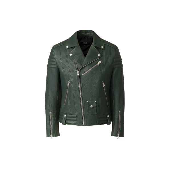 Mackage Kenneth-PB Leather Moto Jacket in Evergreen
