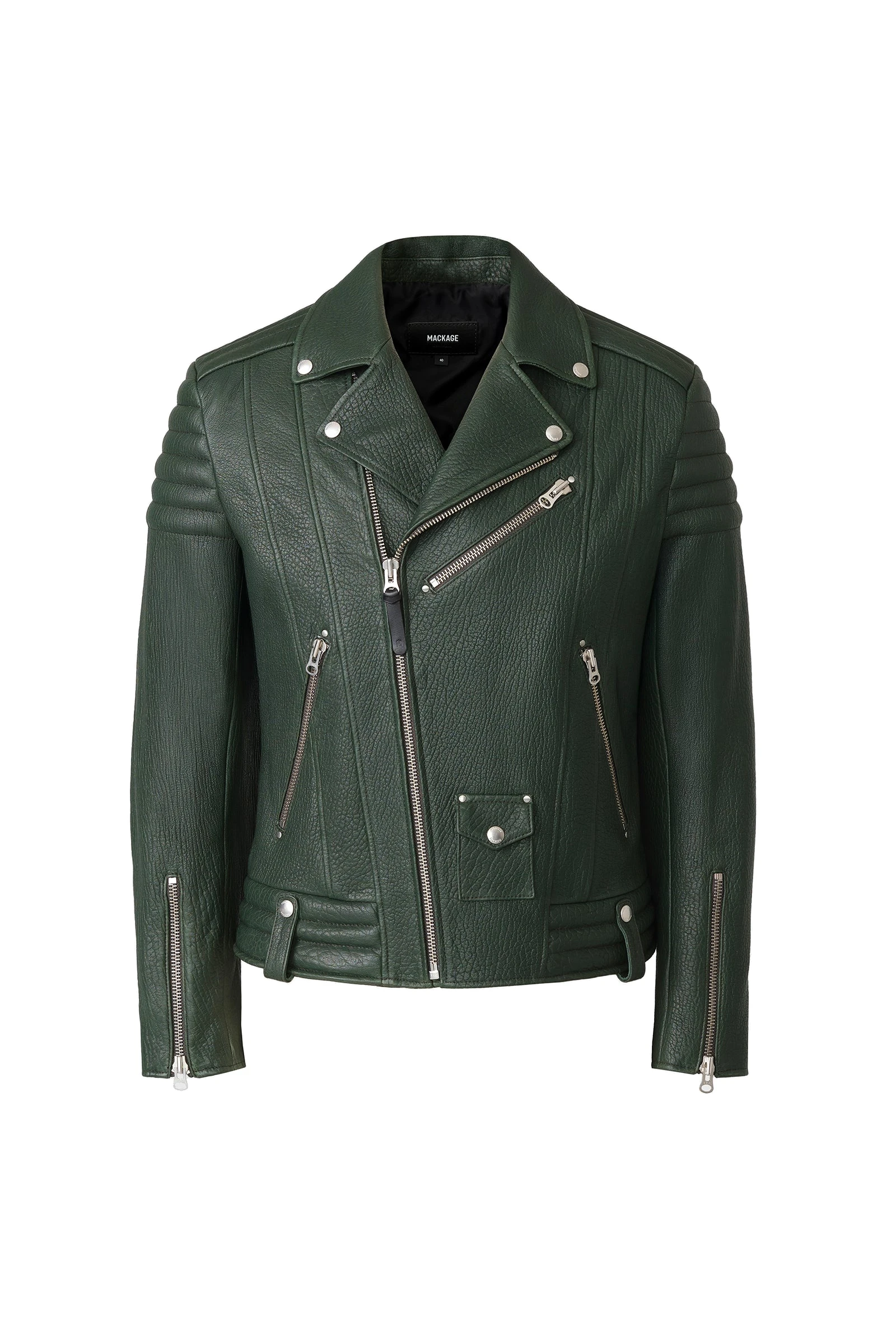 Mackage Kenneth-PB Leather Moto Jacket in Evergreen Mackage Kenneth-PB Leather Moto Jacket in Evergreen