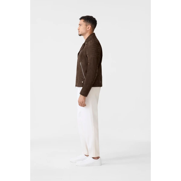 Mackage Kenneth-SU Suede Biker Jacket in Umber