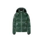 Mackage Kent-GLO High-Gloss Removable Hooded Down Jacket in Evergreen