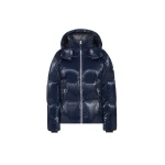 Mackage Kent-GLO High-Gloss Removable Hooded Down Jacket in Marine Blue