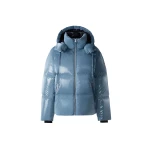 Mackage Kent-GLO High-Gloss Removable Hooded Down Jacket in Provincial Blue