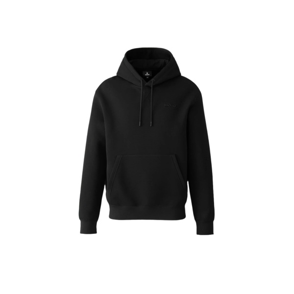 Mackage Kolton Double-Face Jersey Logo Hoodie in Black
