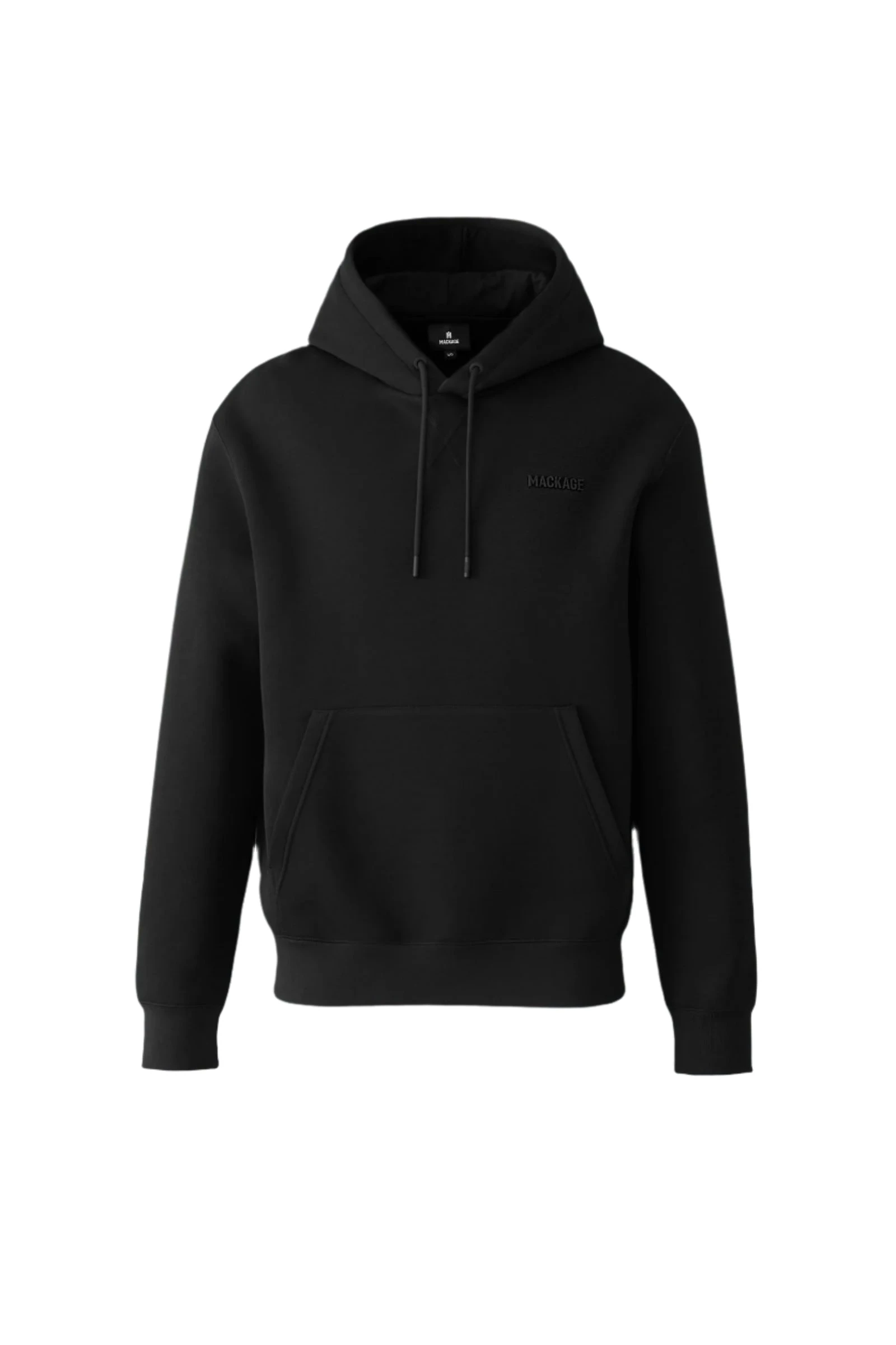 Mackage Kolton Double-Face Jersey Logo Hoodie in Black Mackage Kolton Double-Face Jersey Logo Hoodie in Black