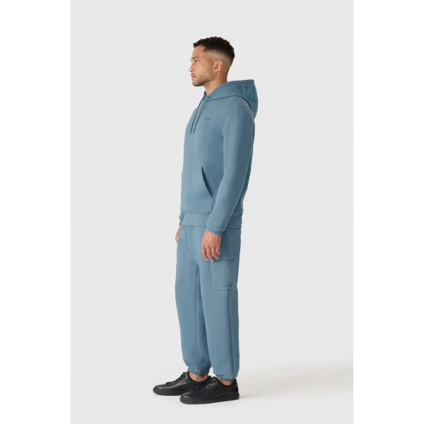 Mackage Kolton Double-Face Jersey Logo Hoodie in Provincial Blue