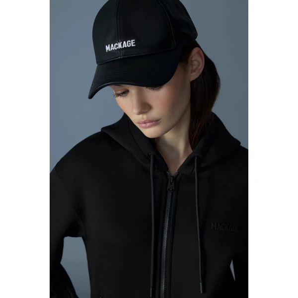 Mackage Kryssa Double-Face Zip-Up Hoodie in Black