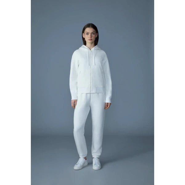 Mackage Kryssa Double-Face Zip-Up Hoodie in White