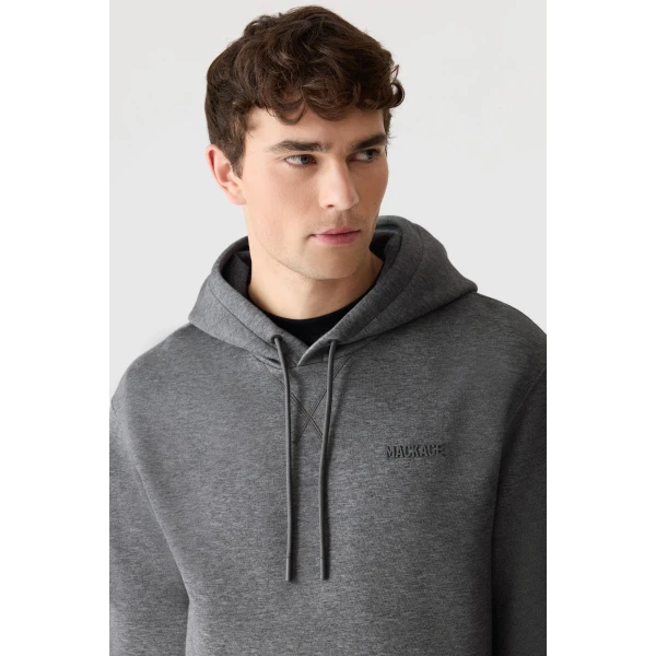 Mackage Krystian Double-Face Jersey Hoodie in Carbon Mix