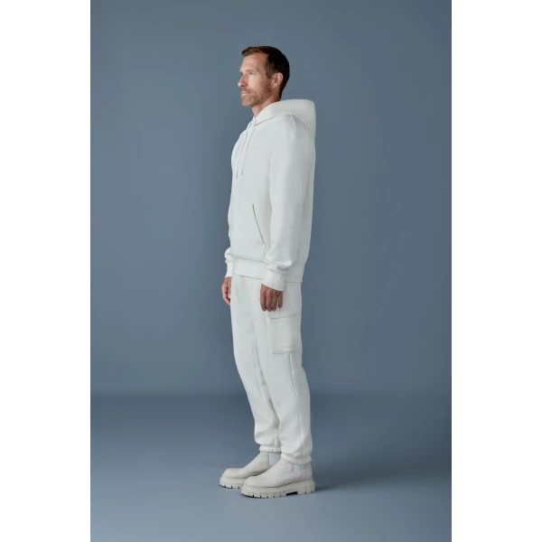 Mackage Krystian Double-Face Jersey Hoodie in Cream