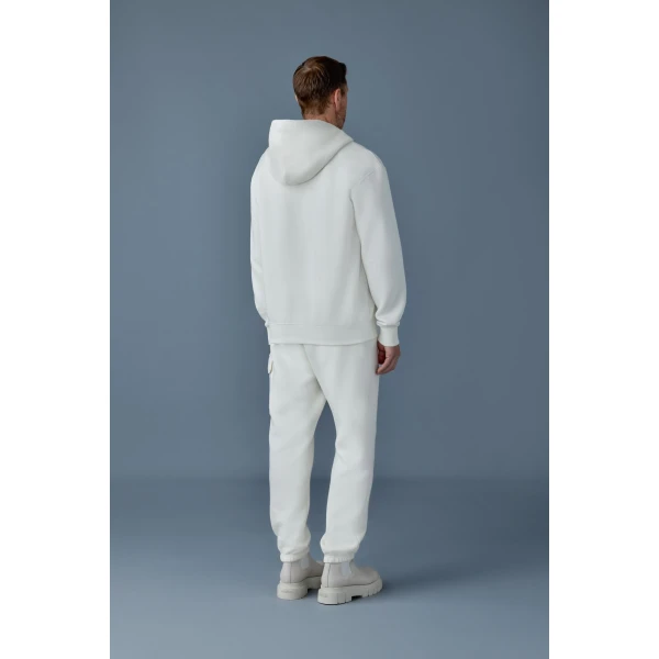 Mackage Krystian Double-Face Jersey Hoodie in Cream