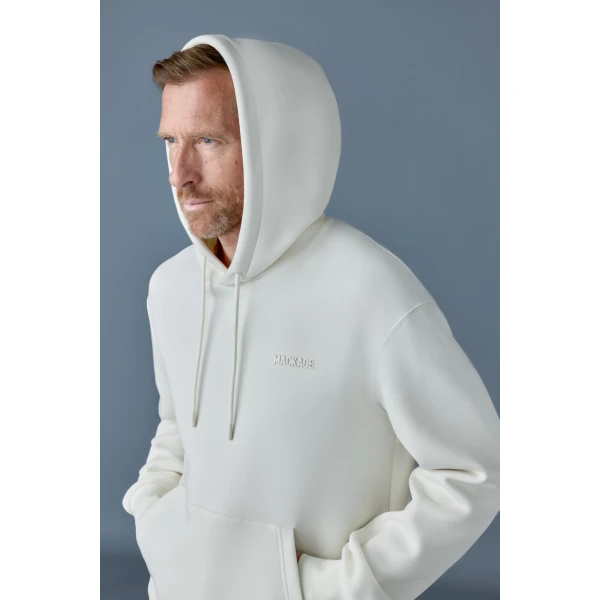 Mackage Krystian Double-Face Jersey Hoodie in Cream