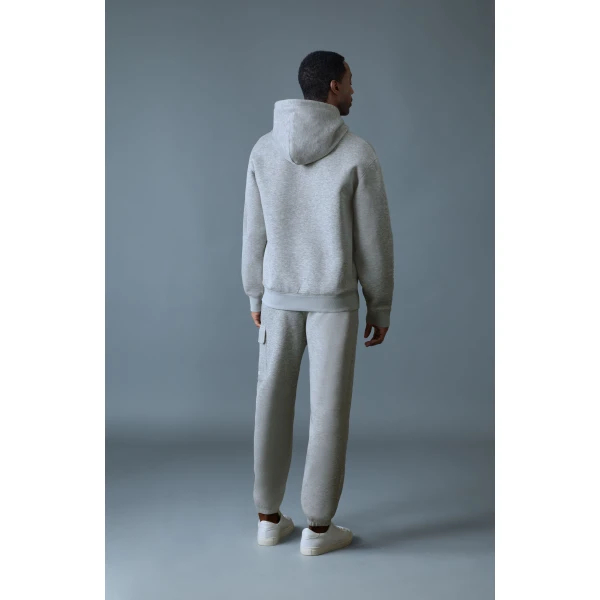 Mackage Krystian Double-Face Jersey Hoodie in Light Grey Mix