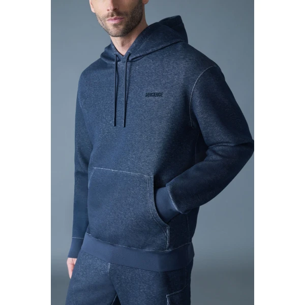 Mackage Krystian Double-Face Jersey Hoodie in Navy Melange
