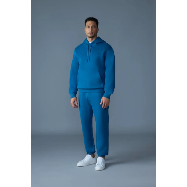 Mackage Krystian Double-Face Jersey Hoodie in Tide