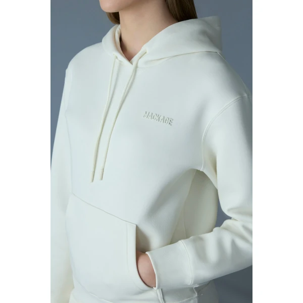 Mackage Krystiana Double-Face Jersey Hoodie in Cream