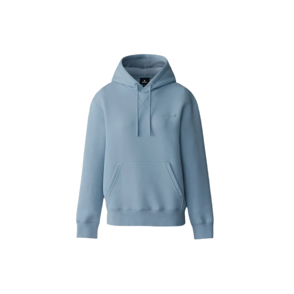 Mackage Krystiana Double-Face Jersey Hoodie in Fog Blue