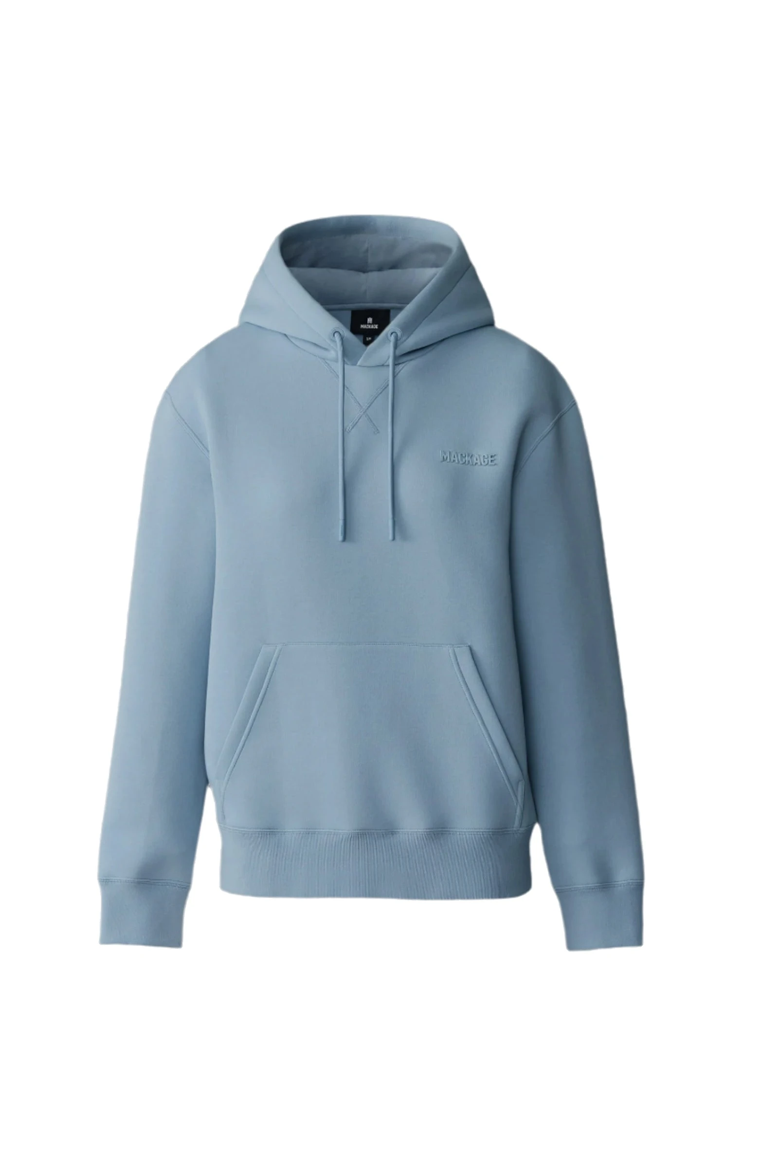 Mackage Krystiana Double-Face Jersey Hoodie in Fog Blue Mackage Krystiana Double-Face Jersey Hoodie in Fog Blue