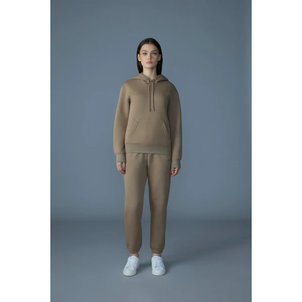 Mackage Krystiana Double-Face Jersey Hoodie in Light Camel