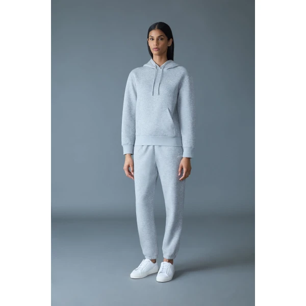 Mackage Krystiana Double-Face Jersey Hoodie in Light Grey Mix