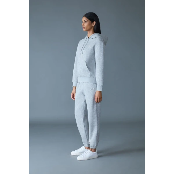 Mackage Krystiana Double-Face Jersey Hoodie in Light Grey Mix
