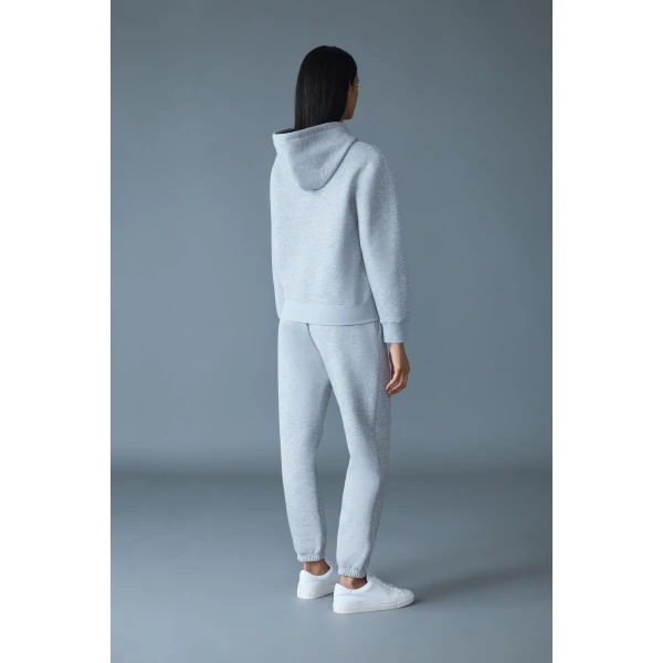 Mackage Krystiana Double-Face Jersey Hoodie in Light Grey Mix