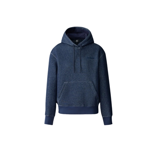 Mackage Krystiana Double-Face Jersey Hoodie in Navy Melange