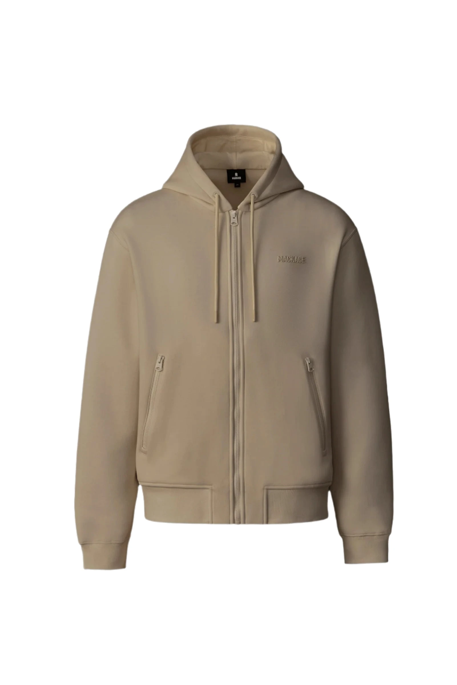 Mackage Krystos Double-Face Jersey Zip-Up Hoodie in Light Camel Mackage Krystos Double-Face Jersey Zip-Up Hoodie in Light Camel