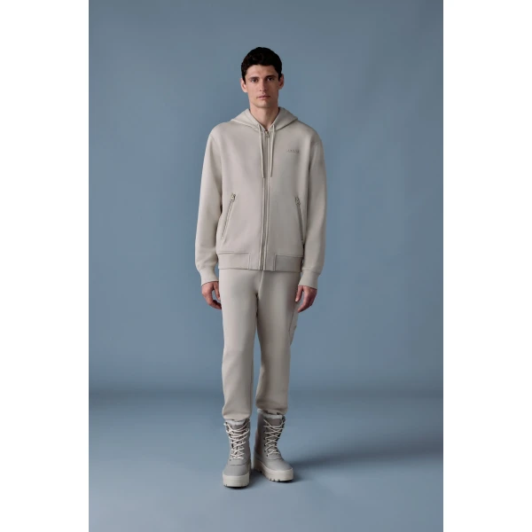 Mackage Krystos Double-Face Jersey Zip-Up Hoodie in Trench