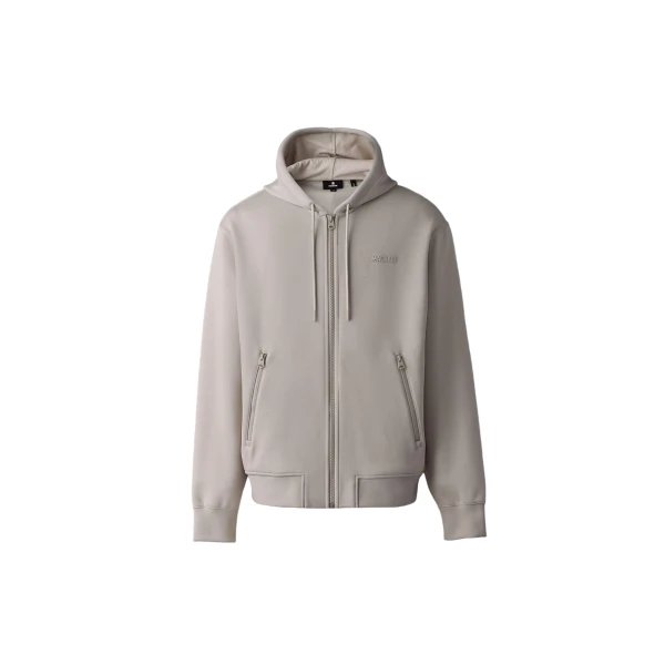 Mackage Krystos Double-Face Jersey Zip-Up Hoodie in Trench