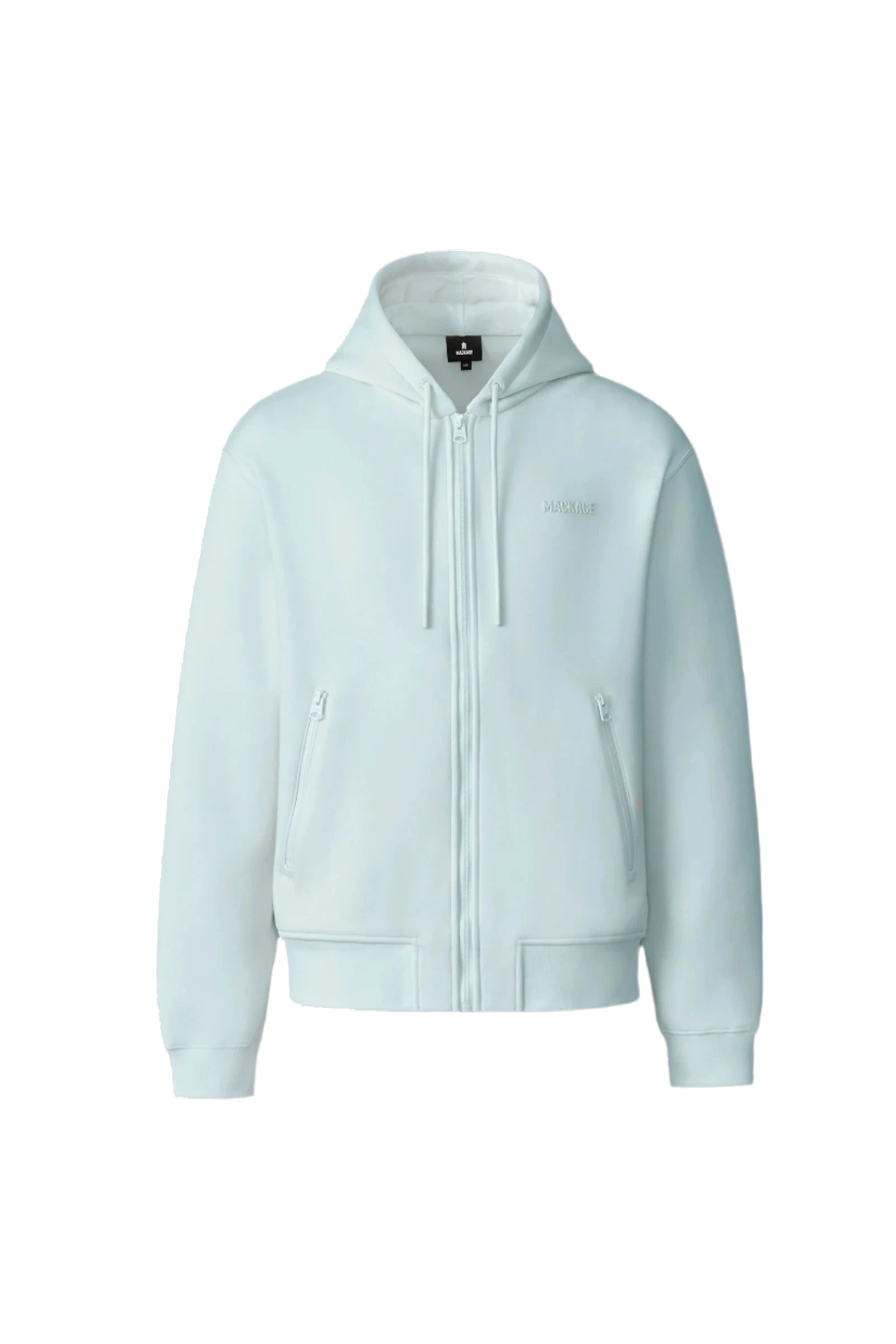 Mackage Krystos Double-Face Jersey Zip-Up Hoodie in White Mackage Krystos Double-Face Jersey Zip-Up Hoodie in White