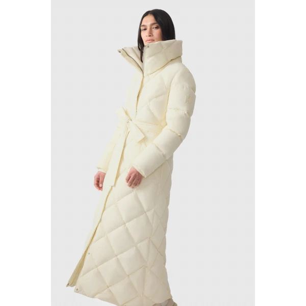 Mackage Laurella 2-In-1 Light Down Belted Coat in Cream
