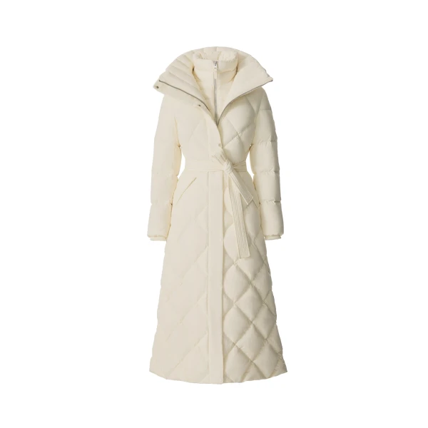 Mackage Laurella 2-In-1 Light Down Belted Coat in Cream