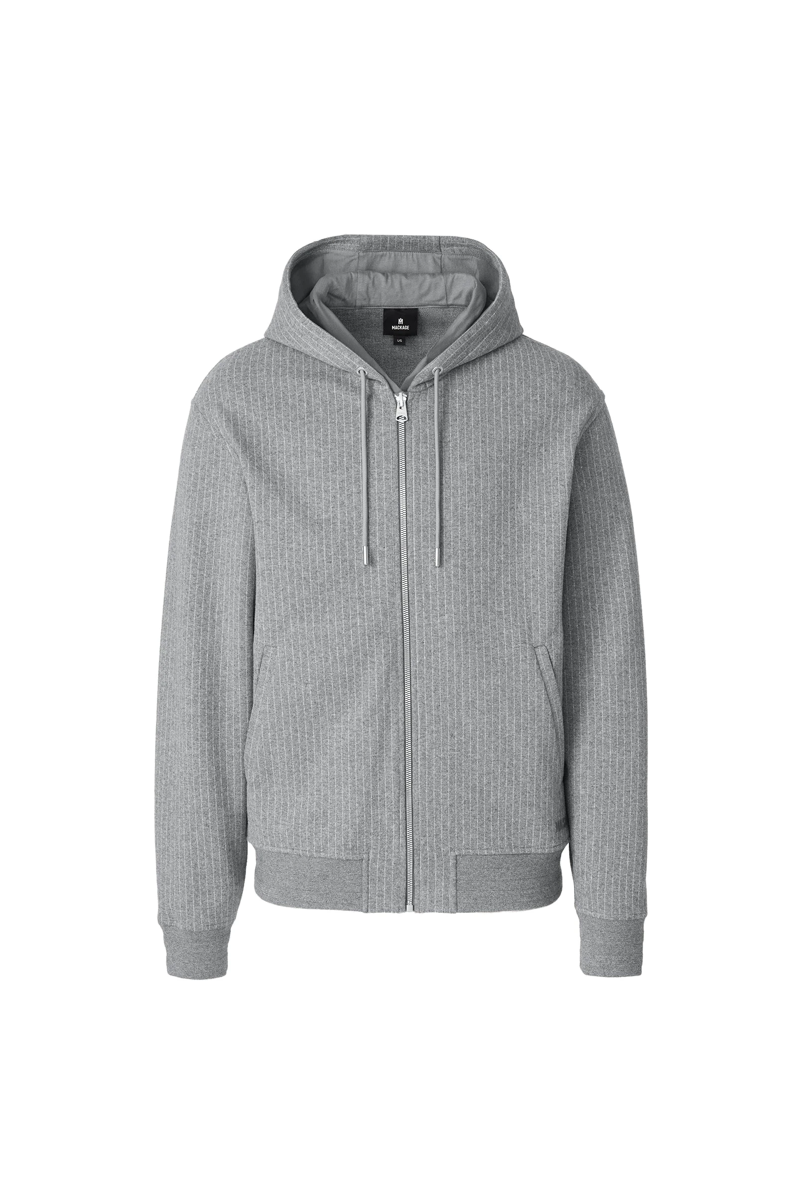 Mackage Ledger-K Brushed Knit Hoodie in Light Grey Mix-Cream Mackage Ledger-K Brushed Knit Hoodie in Light Grey Mix-Cream