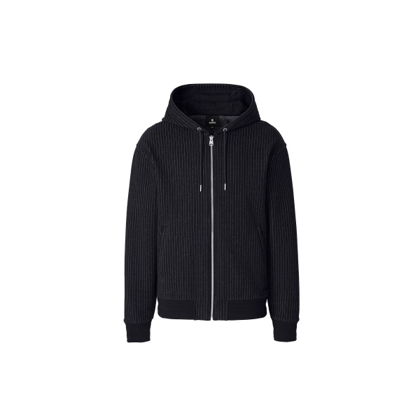 Mackage Ledger-K Brushed Knit Hoodie in Navy-Cream