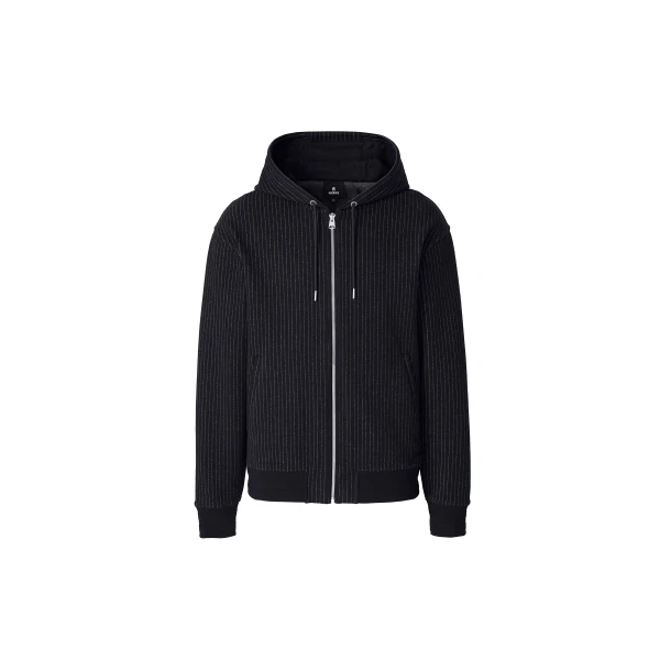 Ledger-K Brushed Knit Hoodie in Navy-Cream