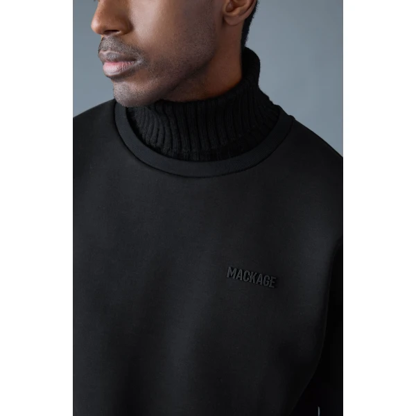 Mackage Legend Knit Cotton-Blend Turtleneck Sweater in Black