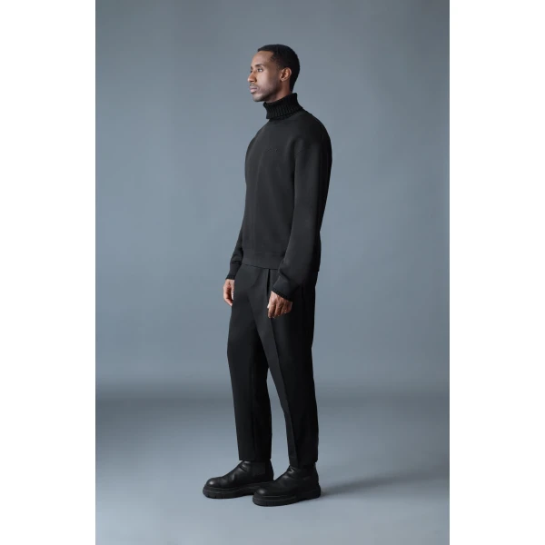 Mackage Legend Knit Cotton-Blend Turtleneck Sweater in Black