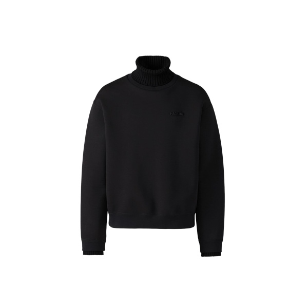 Mackage Legend Knit Cotton-Blend Turtleneck Sweater in Black