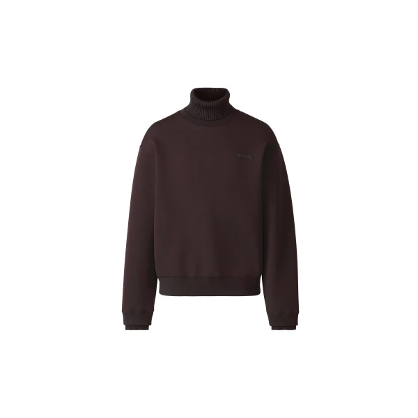 Legend Knit Cotton-Blend Turtleneck Sweater in Coffee