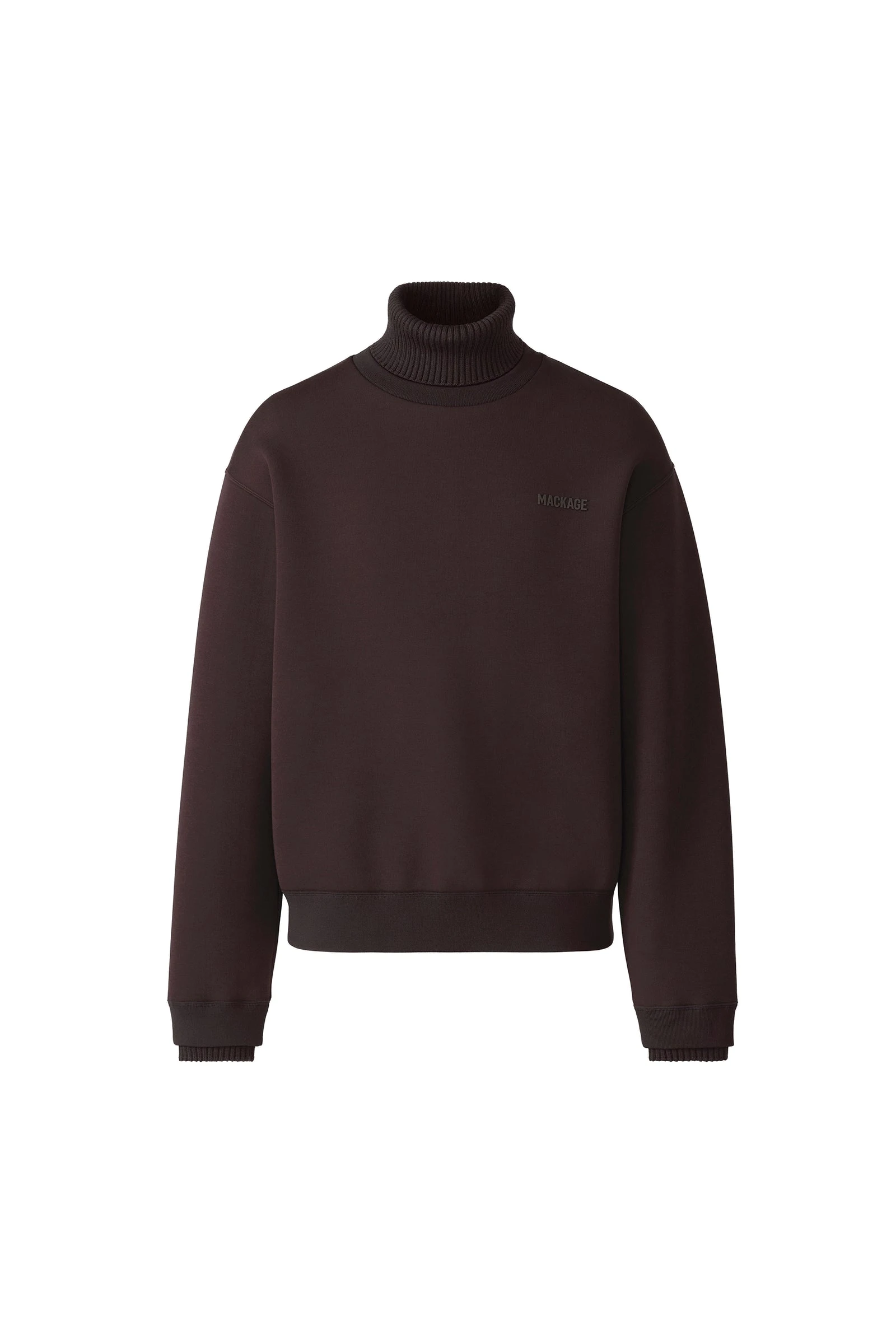 Mackage Legend Knit Cotton-Blend Turtleneck Sweater in Coffee Mackage Legend Knit Cotton-Blend Turtleneck Sweater in Coffee