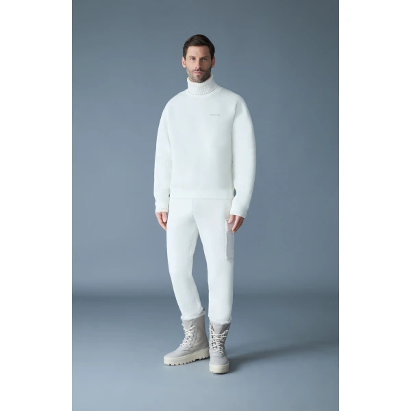 Mackage Legend Knit Cotton-Blend Turtleneck Sweater in Cream