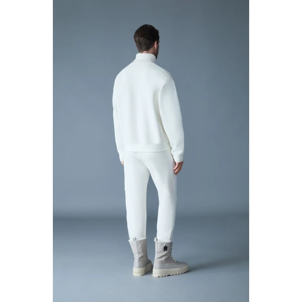 Mackage Legend Knit Cotton-Blend Turtleneck Sweater in Cream