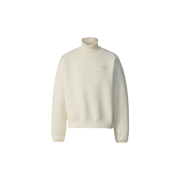 Legend Knit Cotton-Blend Turtleneck Sweater in Cream
