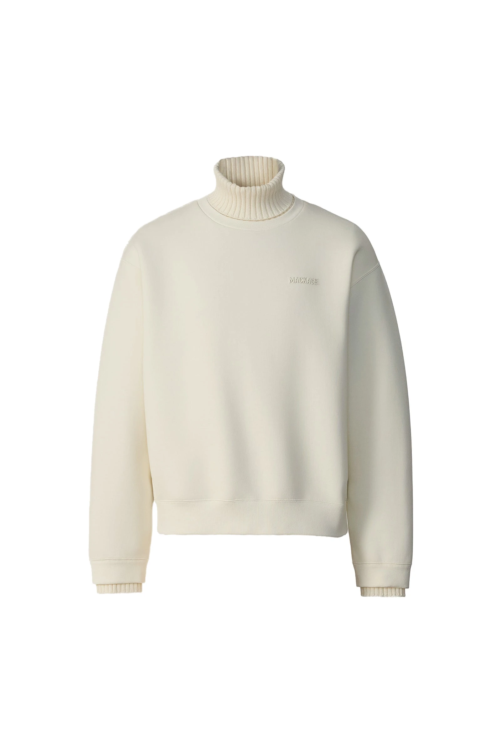 Mackage Legend Knit Cotton-Blend Turtleneck Sweater in Cream Mackage Legend Knit Cotton-Blend Turtleneck Sweater in Cream