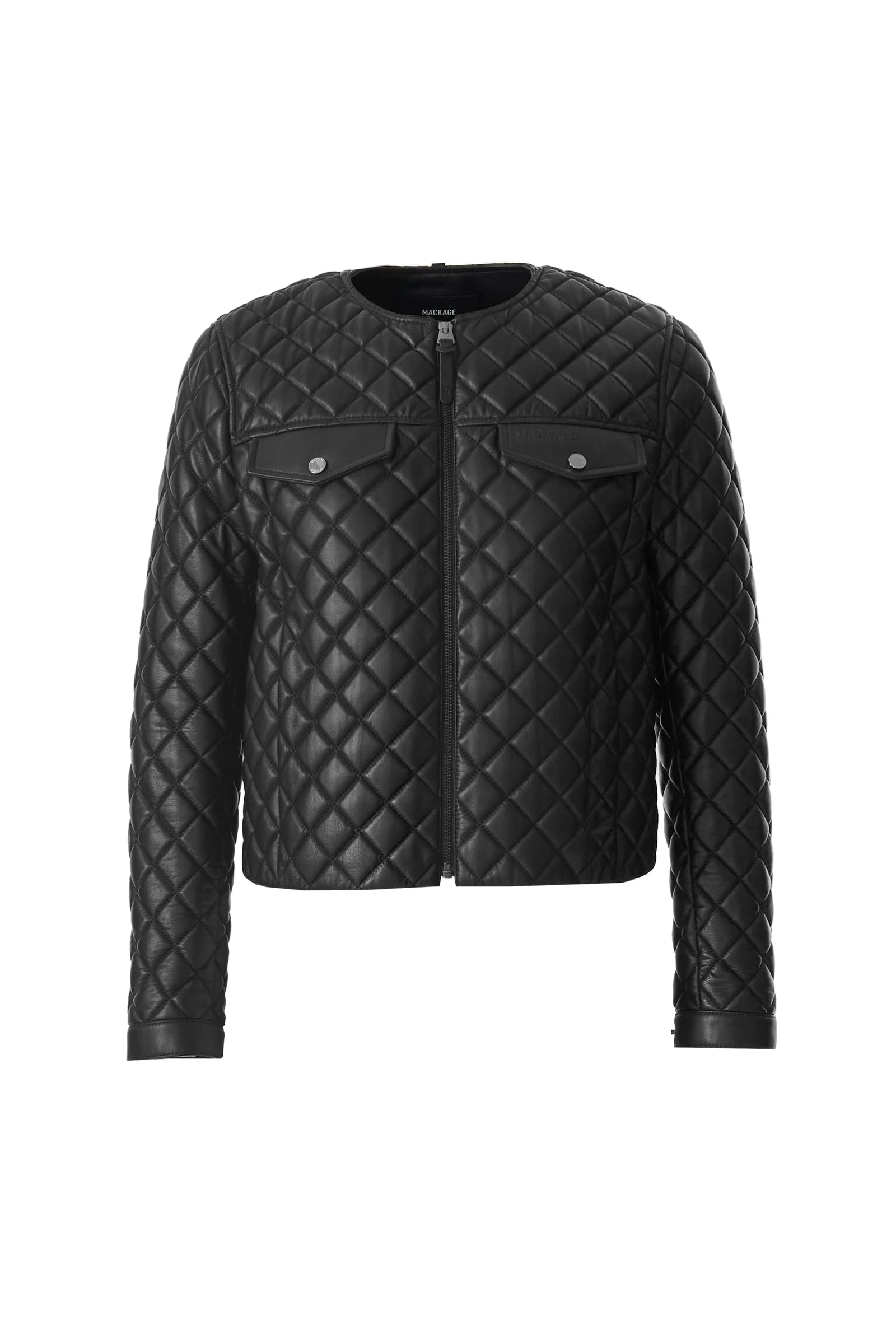 Mackage Lena Quilted Lamb Leather Cropped Jacket in Black Mackage Lena Quilted Lamb Leather Cropped Jacket in Black