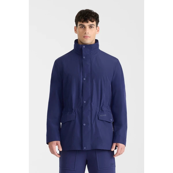 Mackage Lionel Medium-Length Rain Jacket in Mineral Blue