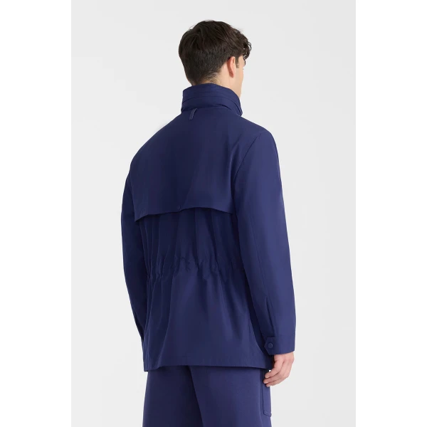 Mackage Lionel Medium-Length Rain Jacket in Mineral Blue