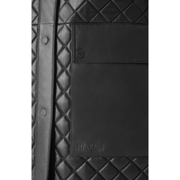 Mackage Litzy Quilted Leather Jacket in Black