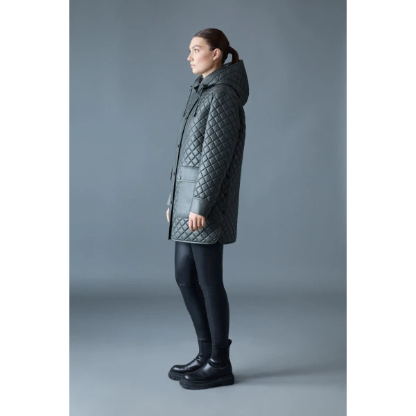 Mackage Litzy Quilted Leather Jacket in Carbon
