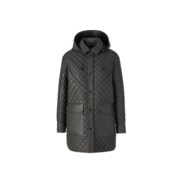 Mackage Litzy Quilted Leather Jacket in Carbon